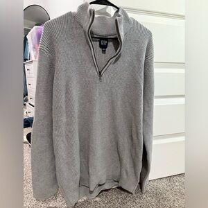 GAP Men's Zip-Up Gray Sweater